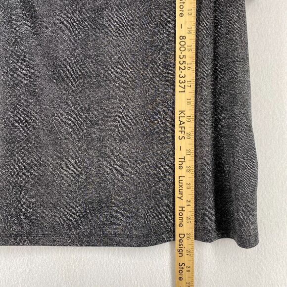 TAHARI Blouse 2X Arthur S. Levine Striped Draped Cowl Neck Ruched Sleeve Gray - Picture 8 of 9